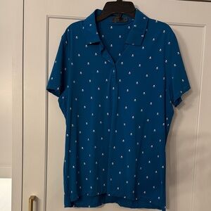 G/FORE blue Polo Shirt with signature G/FORE White Accents